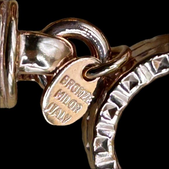 Estate Bronze Milor Italy Thick Circles Rose Gold Plated Chain Brac… - Picture 3 of 13